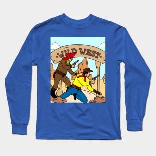 Retro Wild West Cowboys Rodeo Long Sleeve T-Shirt